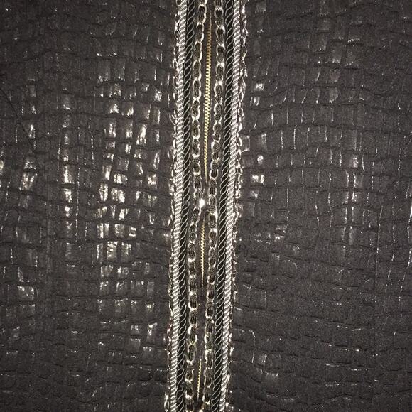 Chico's Alligator Pattern Black Jacket Size 2 - Picture 4 of 7